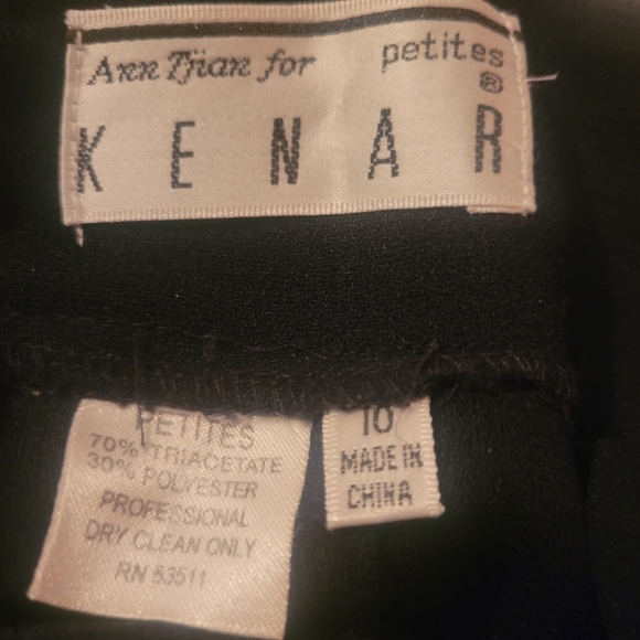 Kenar Petites Vintage 90's Black Vegan Silk Pleated Trousers Sz.10 - Picture 4 of 4